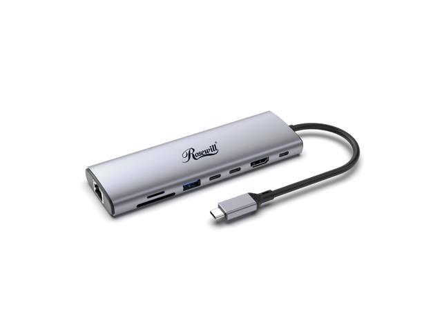 Rosewill 8-in-1 USB-C Hub with 4K HDMI 2.0 Display, 10Gbps  USB-A Data Ports and for MacBook Pro, MacBook Air, Dell XPS, Lenovo Thinkpad, HP Laptops, RHUB-M8