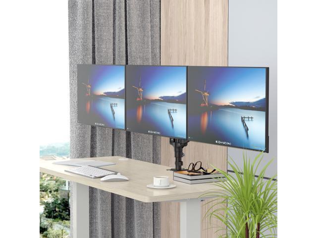 Rosewill Triple Monitor Mount, 15 to 27 Inch, up to 17.6lbs, Gas Springs Adjustment Triple Monitor Stand with Swivel, Tilt, Rotation, Clamp & Grommet Kit (Black)