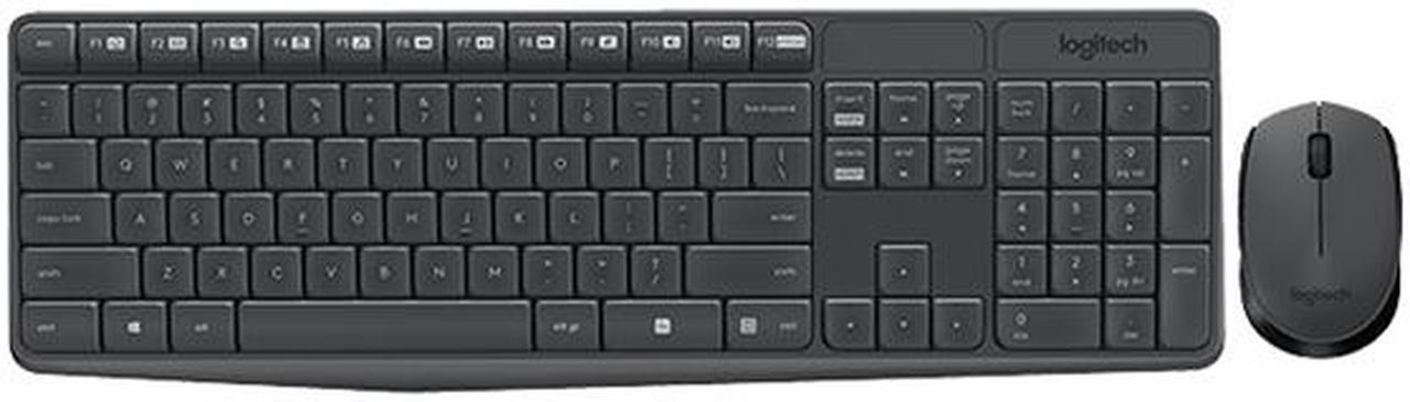Alt view image 2 of 9 - Logitech MK235 Wireless Keyboard and Mouse Combo for Windows, 2.4 GHz Wireless Unifying USB Receiver, 15 FN Keys, Long Battery Life, Compatible with PC, Laptop