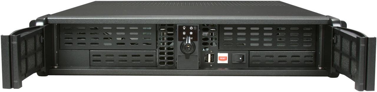 Alt view image 4 of 7 - iStarUSA D-200 Black Material of Front Bezel: Aluminum alloy
Material of Handle: SECC Zinc-Coated Steel
Material of Main Chassis: 1.2mm SECC Zinc-Coated Steel (Japan Made) 2U Rackmount Compact Stylish Chassis - Black Bezel 2 External 5.25"
