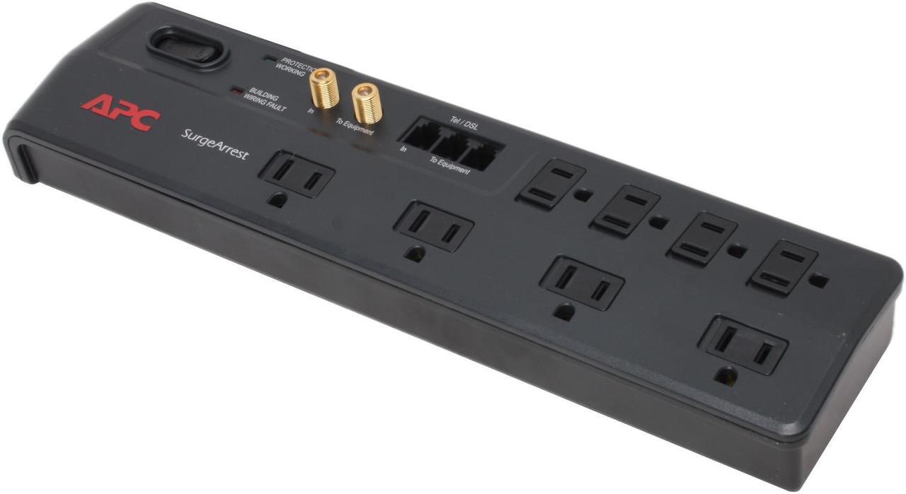 Main image of APC P8VT3 8-Outlet 2770 Joules Surge Protector with Telephone, DSL and Coaxial Protection