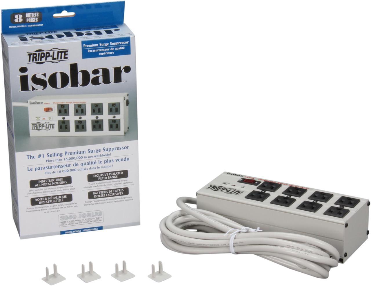 Alt view image 4 of 9 - Tripp Lite ISOBAR8ULTRA 8 Outlets 3840 Joules 12' Cord Isobar Premium Surge Suppressor