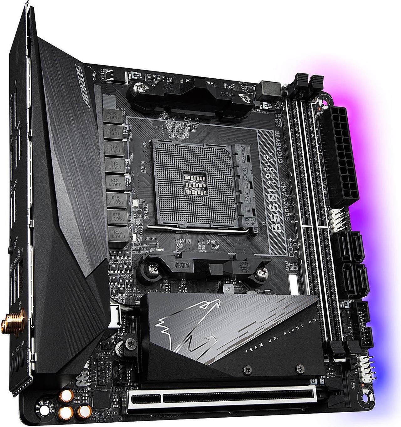 Alt view image 4 of 8 - GIGABYTE B550I AORUS PRO AX AM4 AMD B550 Mini-ITX Motherboard with Dual M.2, SATA 6Gb/s, USB 3.2 Gen 1, WIFI 6, 2.5 GbE LAN, PCIe 4.0