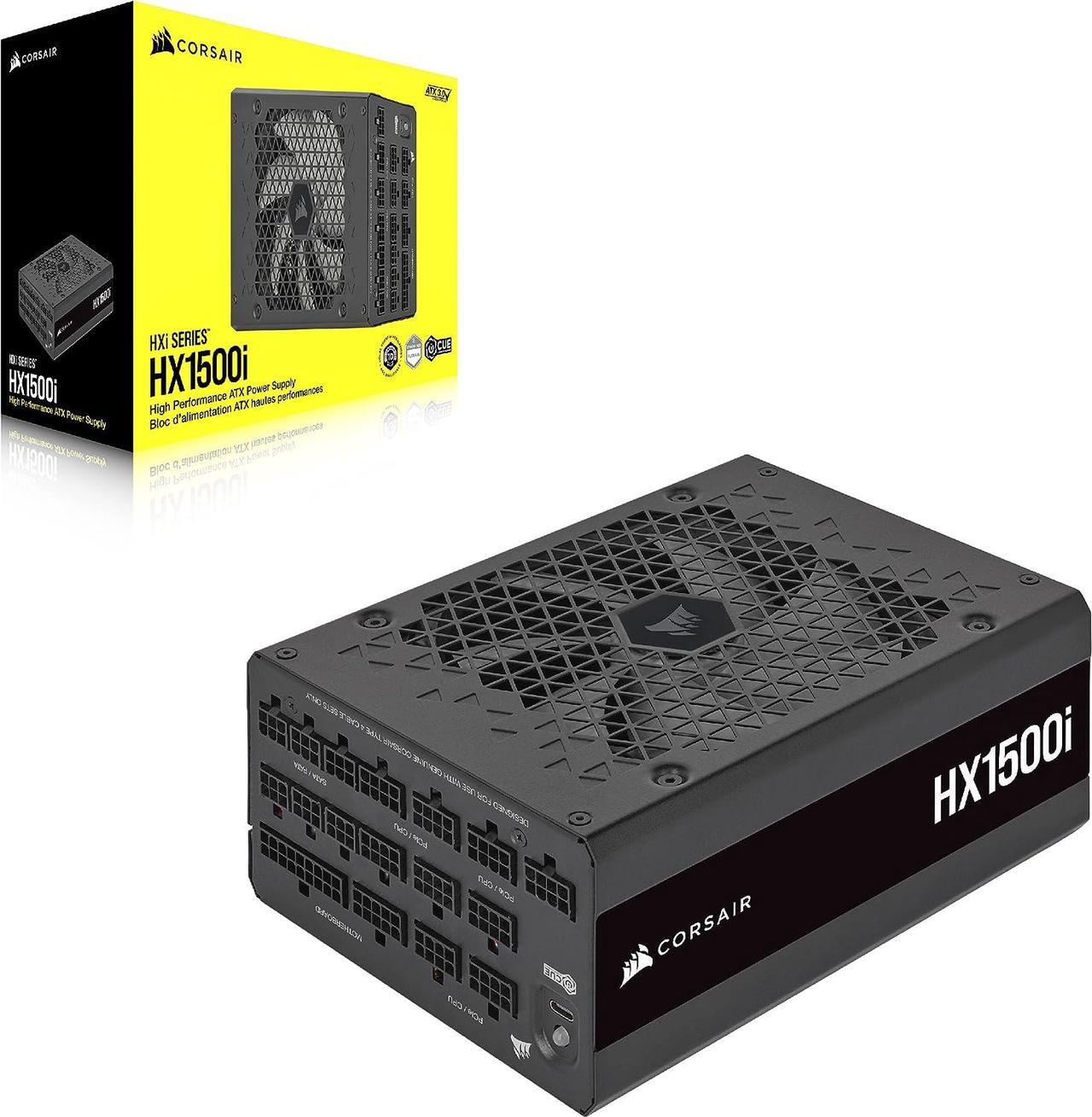 Alt view image 2 of 7 - CORSAIR HX1500i Fully Modular Ultra-Low Noise ATX Power Supply - ATX 3.0 & PCIe 5.0 Compliant - Fluid Dynamic Bearing Fan - CORSAIR iCUE Software Compatible - 80 PLUS Platinum Efficiency