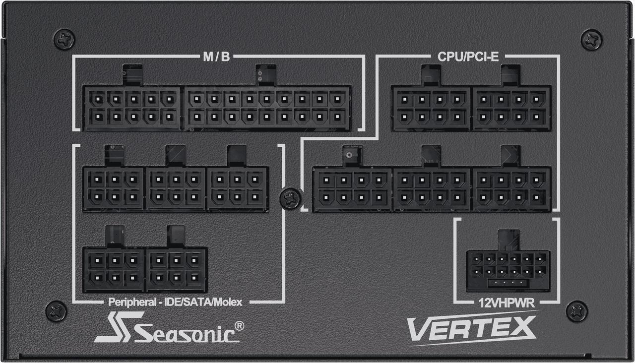 Alt view image 5 of 5 - Seasonic VERTEX GX-1000, 1000W 80+ Gold, ATX 3.0 & PCIe 5.0 Ready, Full-Modular, ATX Form Factor, Low Noise, Premium Japanese Capacitor, 12 Year Warranty, Nvidia RTX 40 Super/50, AMD GPU Compatible