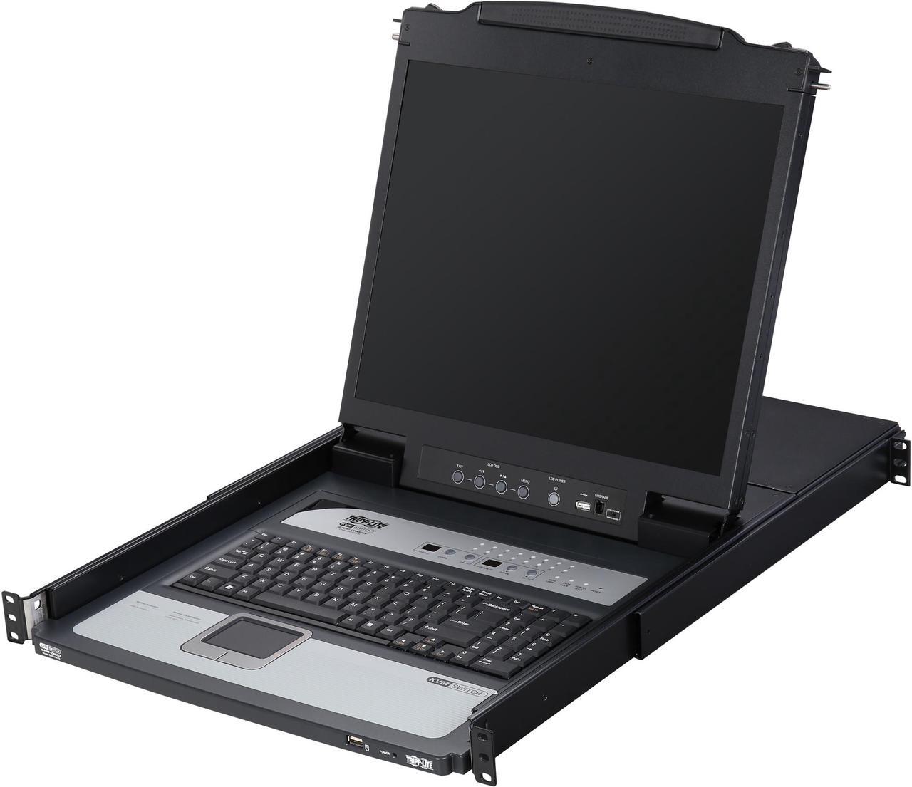 Main image of Tripp Lite 16-Port 1U Rack-Mount Console KVM Switch with 19-in. LCD + 8 PS2/USB Combo Cables (B020-U16-19-K)