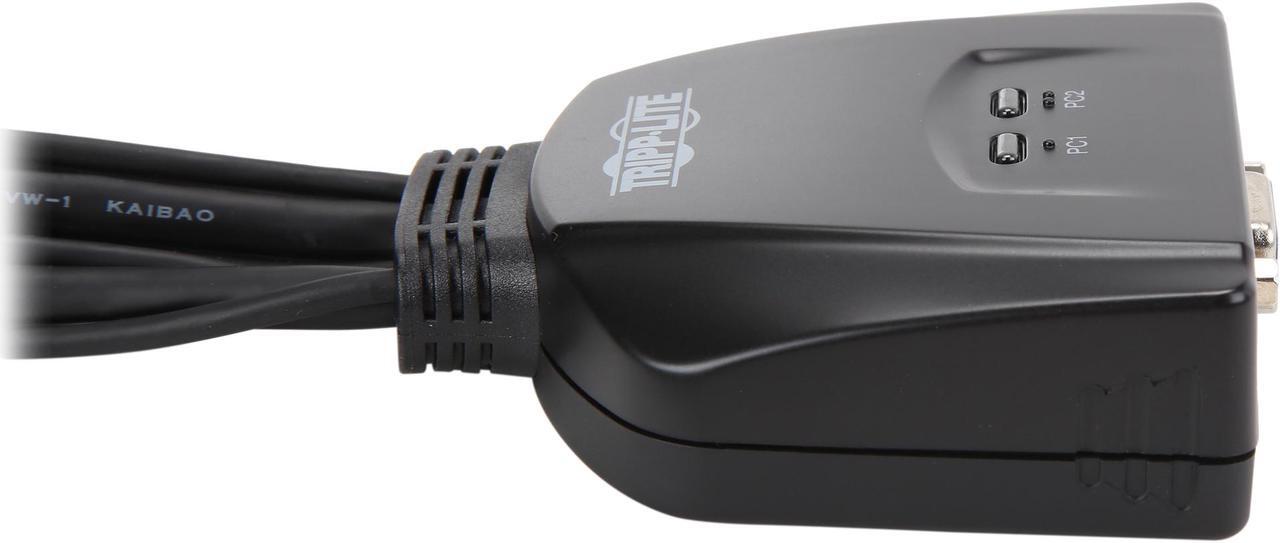 Alt view image 6 of 6 - Tripp Lite 2-Port USB / VGA KVM Switch Cable w/ Audio & Peripheral Sharing (B032-VU2)