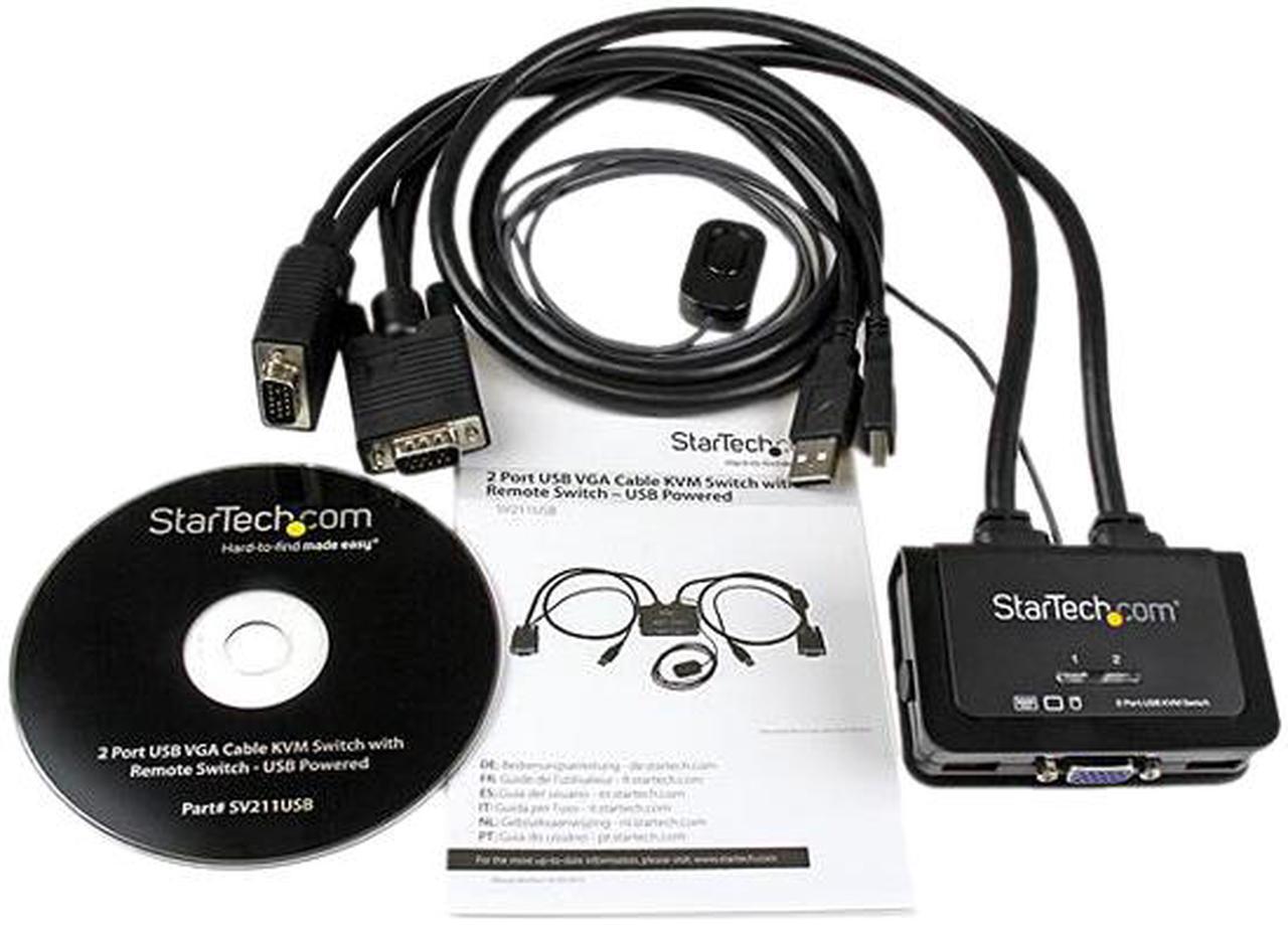 Alt view image 6 of 6 - StarTech.com 2 Port USB VGA Cable KVM Switch - USB Powered with Remote Switch