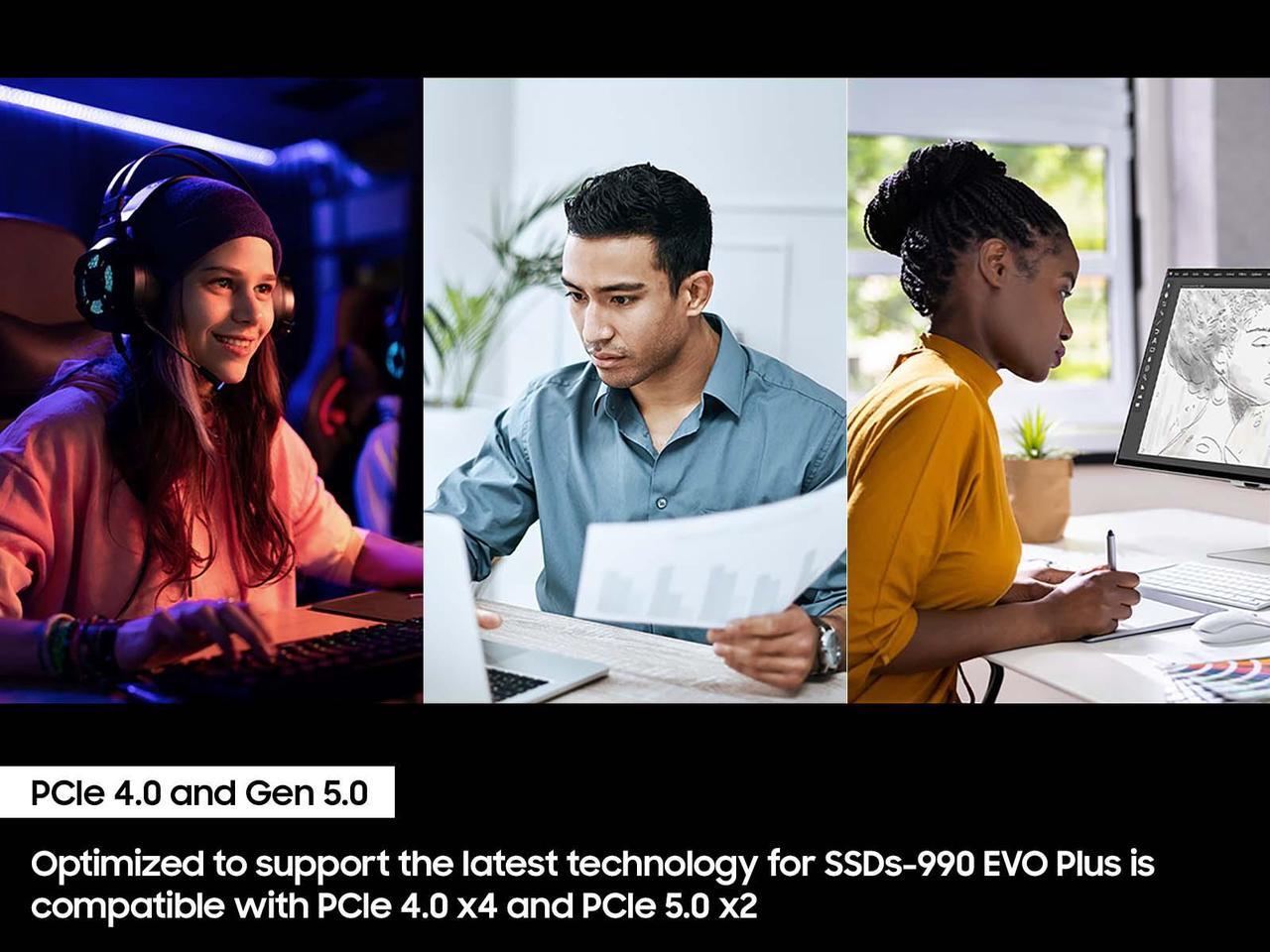 Alt view image 8 of 9 - SAMSUNG 990 EVO PLUS SSD 1TB, PCIe Gen 4x4 | Gen 5x2 M.2 2280, Speeds Up-to 7,150 MB/s, Upgrade Storage for PC/Laptops, HMB Technology and Intelligent Turbowrite 2.0 (MZ-V9S1T0B/AM)