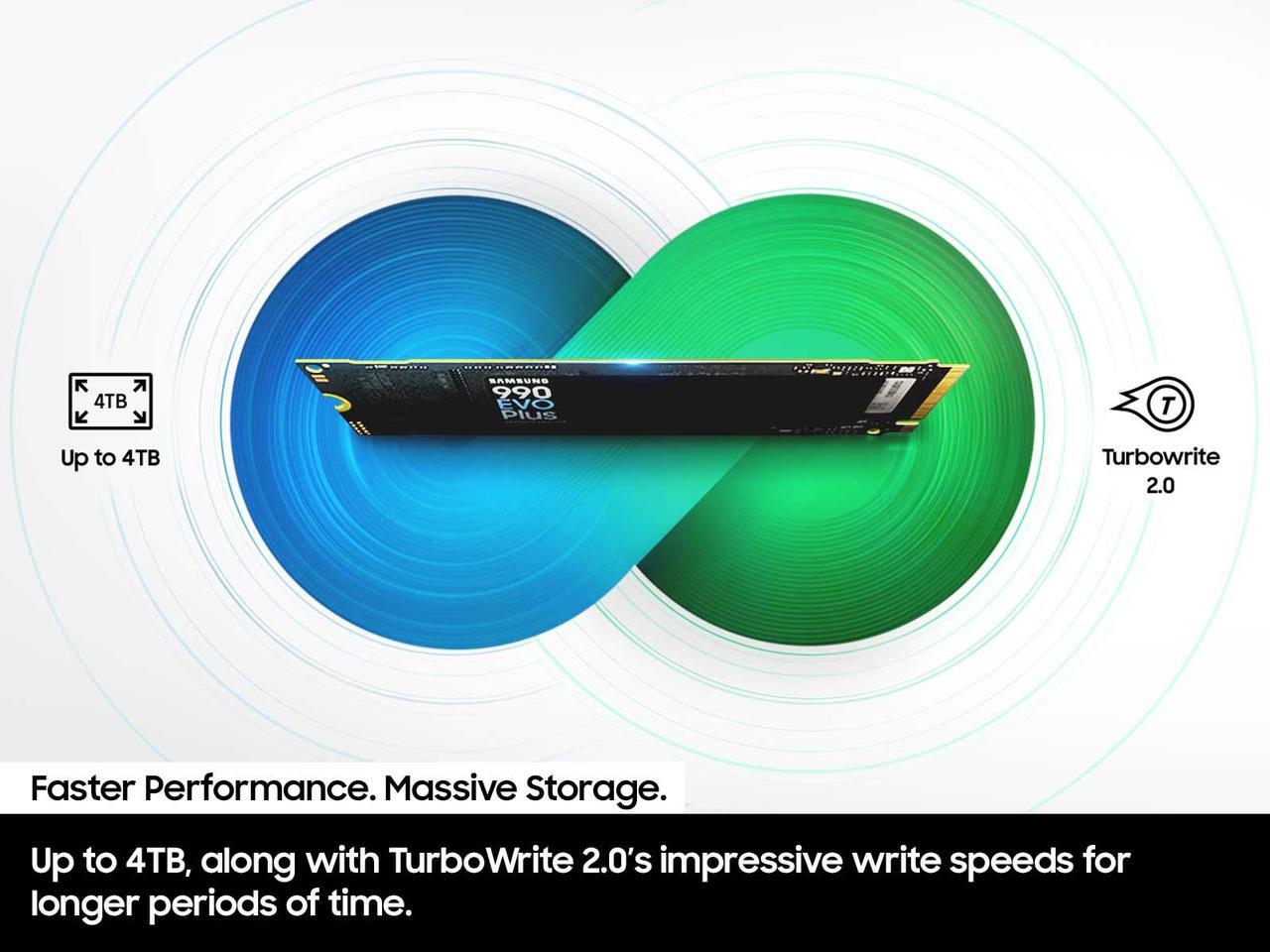 Alt view image 6 of 9 - SAMSUNG 990 EVO PLUS SSD 1TB, PCIe Gen 4x4 | Gen 5x2 M.2 2280, Speeds Up-to 7,150 MB/s, Upgrade Storage for PC/Laptops, HMB Technology and Intelligent Turbowrite 2.0 (MZ-V9S1T0B/AM)