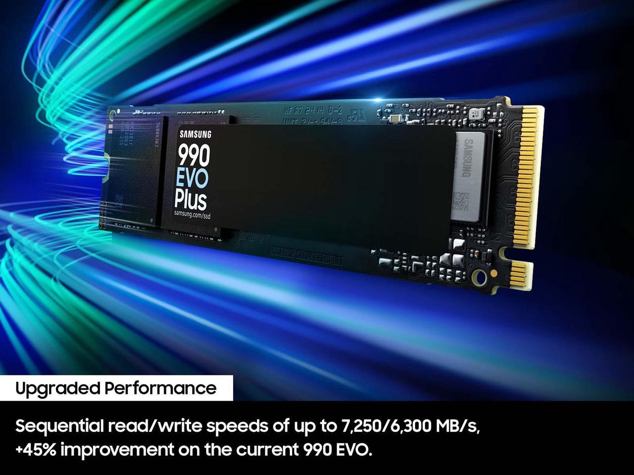 Alt view image 5 of 9 - SAMSUNG 990 EVO PLUS SSD 1TB, PCIe Gen 4x4 | Gen 5x2 M.2 2280, Speeds Up-to 7,150 MB/s, Upgrade Storage for PC/Laptops, HMB Technology and Intelligent Turbowrite 2.0 (MZ-V9S1T0B/AM)