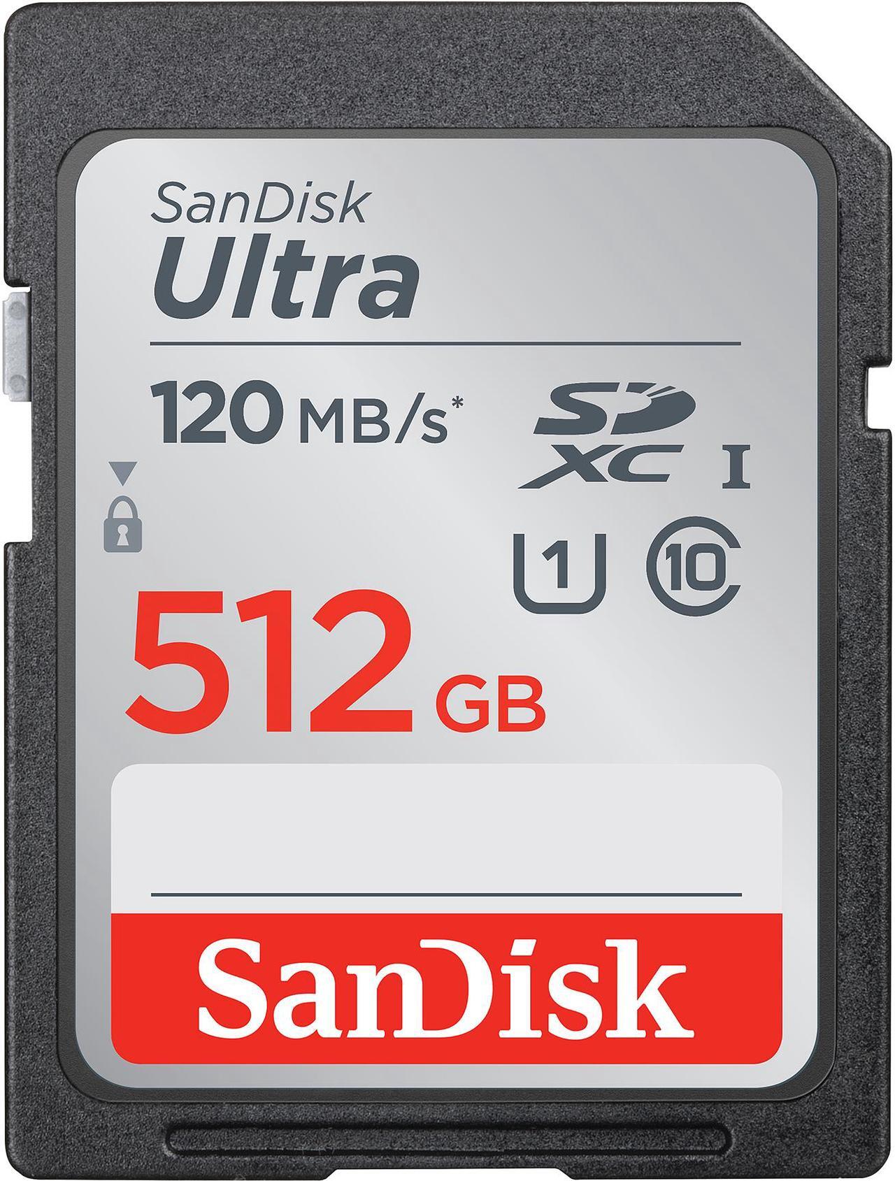 Main image of SanDisk 512GB Ultra SDXC UHS-I / Class 10 Memory Card, Speed Up to 120MB/s (SDSDUN4-512G-GN6IN)