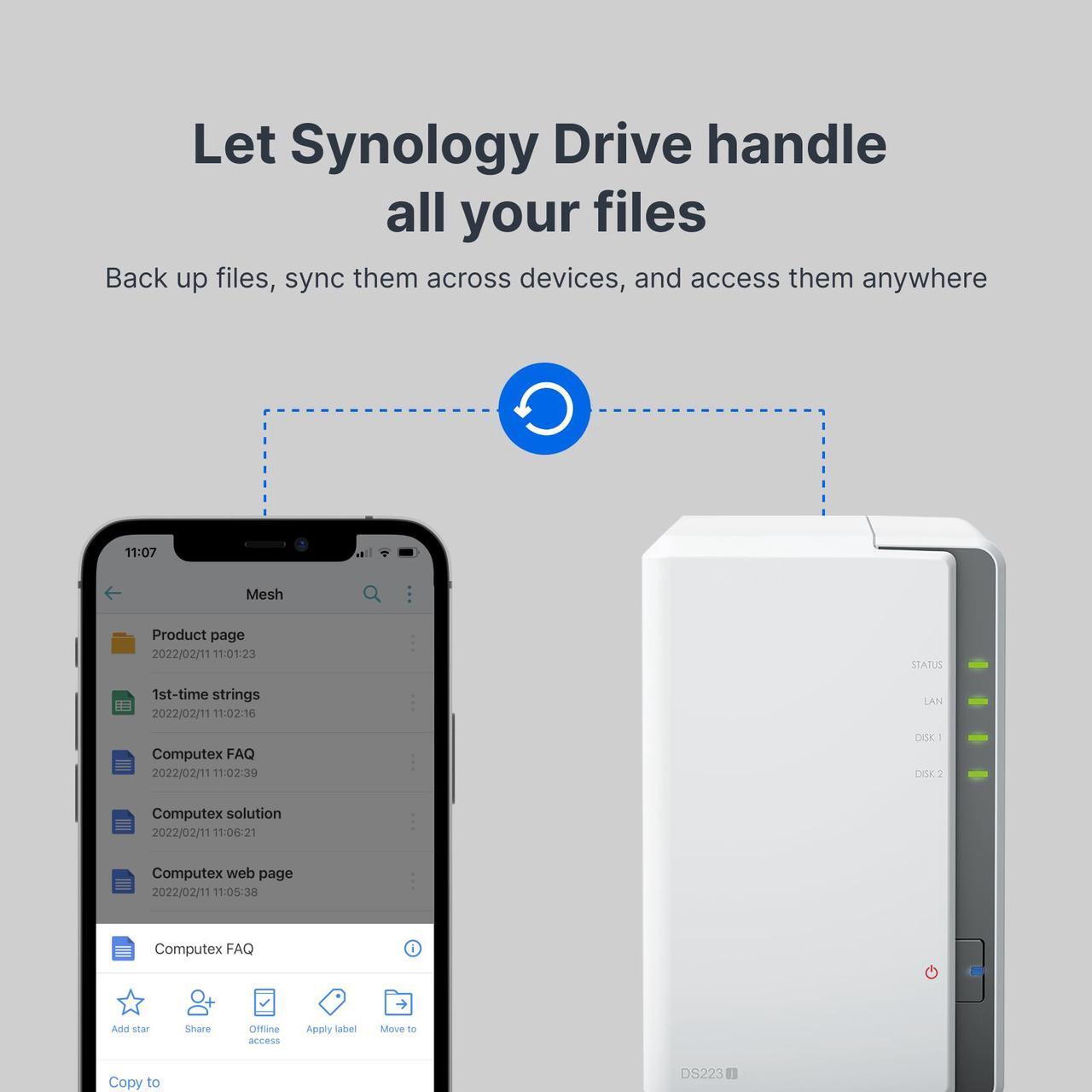 Alt view image 4 of 10 - Synology 2-bay DiskStation DS223j (Diskless)