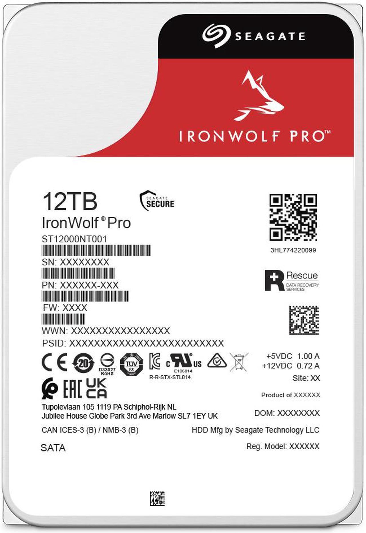 Alt view image 8 of 8 - Seagate IronWolf Pro ST12000NT001 12TB 7200 RPM 256MB Cache SATA 6.0Gb/s 3.5" Internal Hard Drive