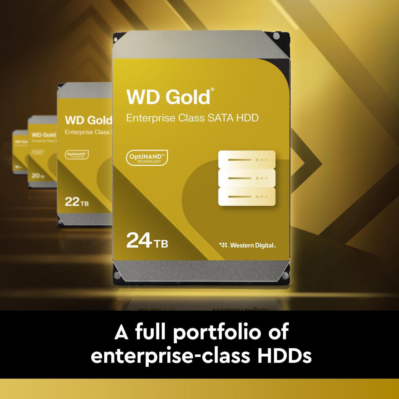 Alt view image 4 of 8 - Western Digital 22TB WD Gold Enterprise Class SATA Internal Hard Drive HDD - 7200 RPM, SATA 6 Gb/s, 512 MB Cache, 3.5" - WD221KRYZ