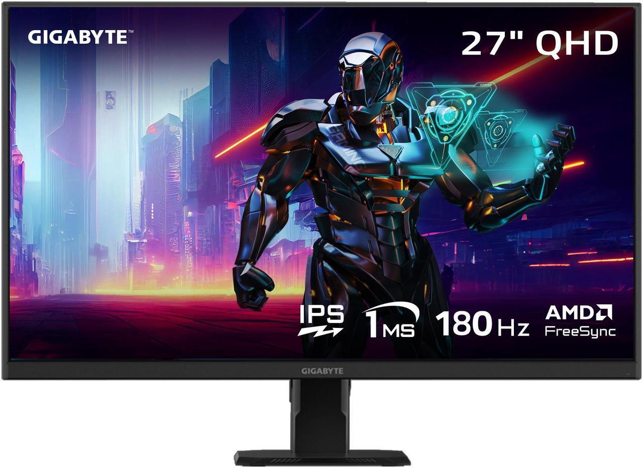 Main image of GIGABYTE - GS27QA SA - 27" IPS Gaming Monitor - QHD 2560x1440 - 180Hz - 1ms MPRT - AMD FreeSync - HDMI, DP - Black