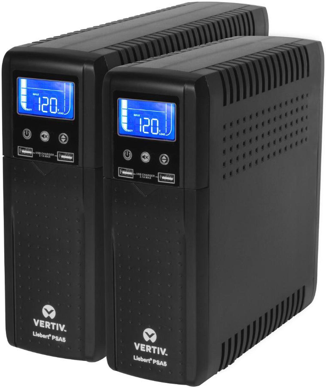 Alt view image 4 of 5 - Vertiv Liebert PSA5-1500MT120 PSA5 UPS -1500VA/900W 120V| Line Interactive AVR Tower UPS - Battery Backup and Surge Protection|10 Total Outlets | 2 USB Charging Port | LCD Panel| Energy Star Certified