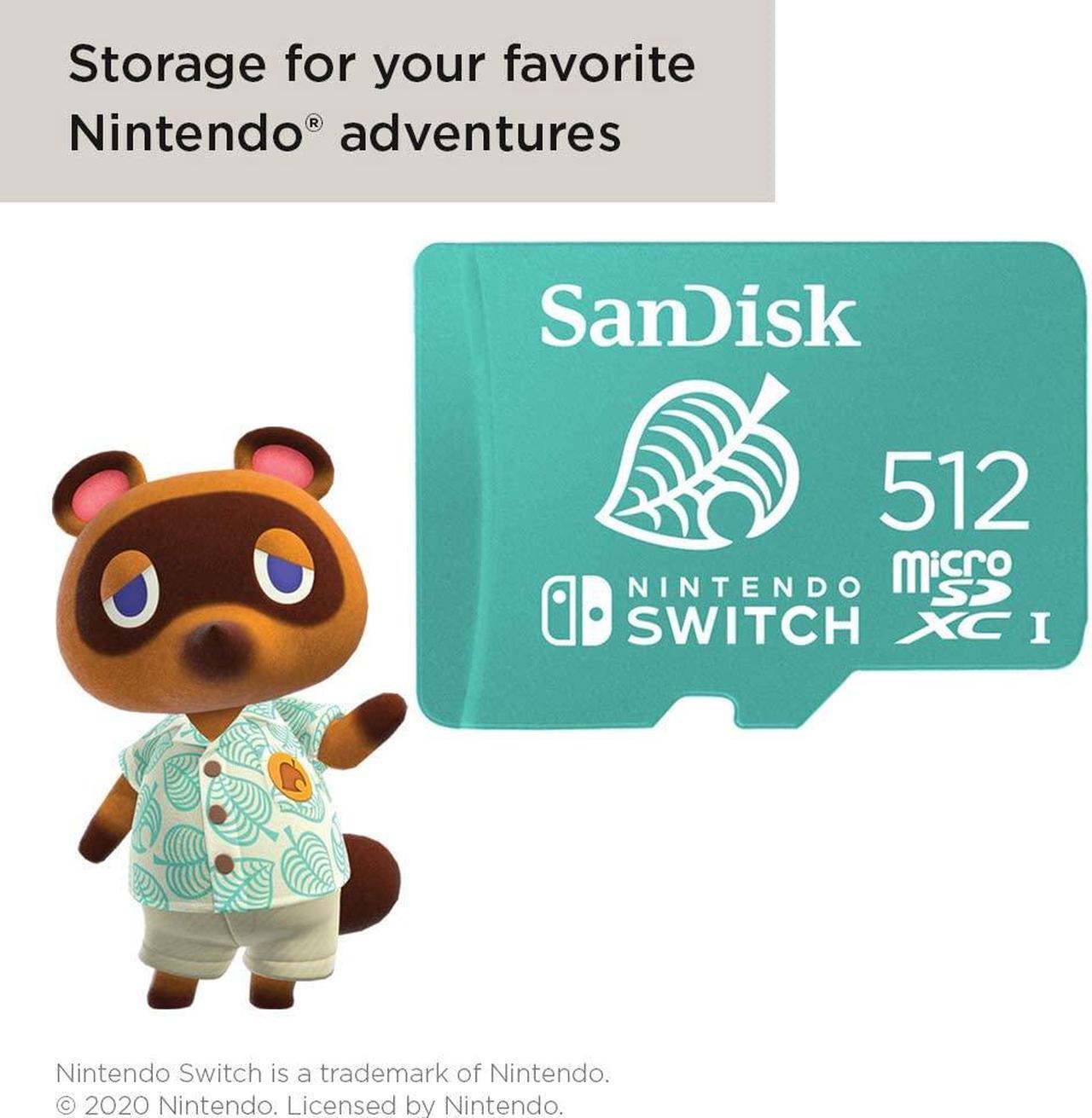 Alt view image 4 of 15 - SanDisk 512GB microSDXC UHS-I for Nintendo Switch, Speed Up to 100MB/s (SDSQXAO-512G-GNCZN)