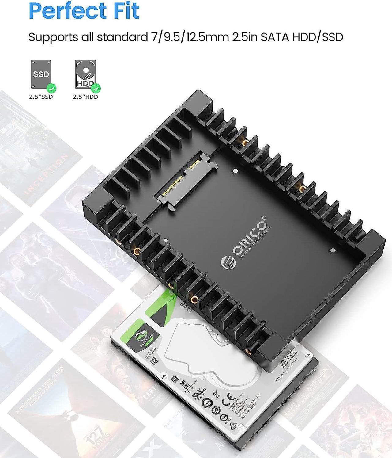 Alt view image 6 of 7 - ORICO 2.5 SSD SATA to 3.5 Hard Drive Adapter Internal Drive Bay Converter Mounting Bracket Caddy Tray for 7 / 9.5 / 12.5mm 2.5 inch HDD / SSD with SATA III Interface(5 Packs)