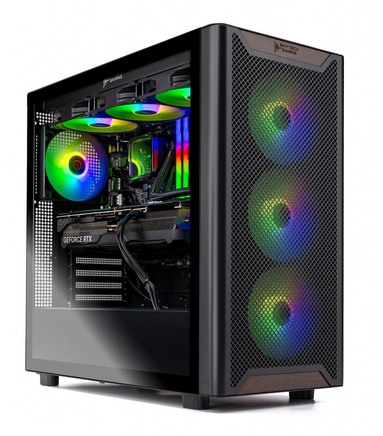 Alt view image 2 of 3 - Skytech Chronos Gaming PC Desktop, Ryzen 7 9700X 3.8 GHz (5.5GHz Turbo Boost), NVIDIA RTX 5070 12GB GDDR7, 1TB Gen4 SSD, 32GB DDR5 RAM 6000 RGB, 850W GOLD PSU, 360mm ARGB AIO , Wi-Fi, Win 11 Home