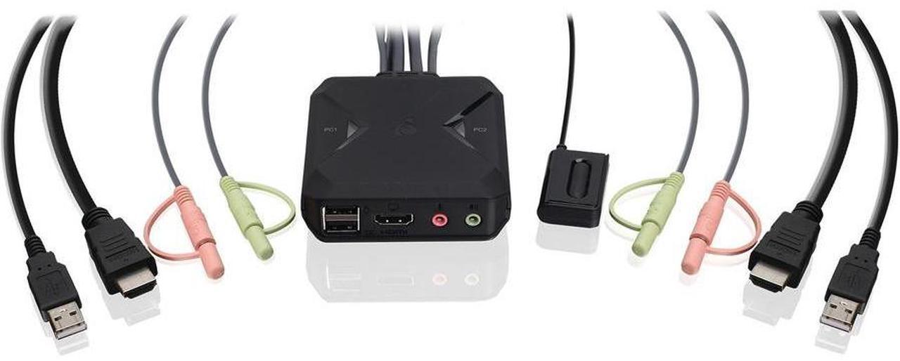 Main image of IOGEAR 2-Port 4K KVM Switch with HDMI USB and Audio Connections