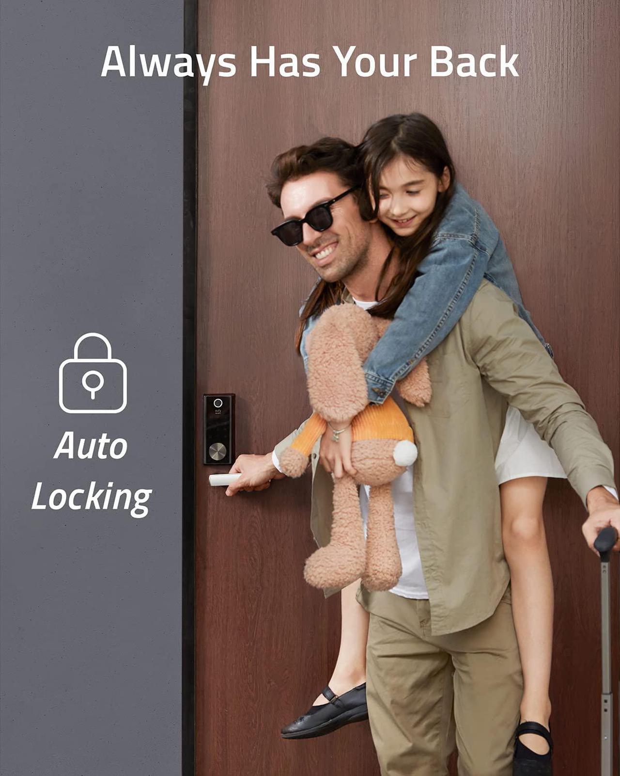Alt view image 4 of 6 - eufy Security Smart Lock S230 Touch & Wi-Fi, Fingerprint Scanner, Keyless Entry Door Lock, Smart Wi-Fi Lock, Bluetooth Electronic Deadbolt, Touchscreen Keypad, BHMA Certified, IP65 Weatherproofing