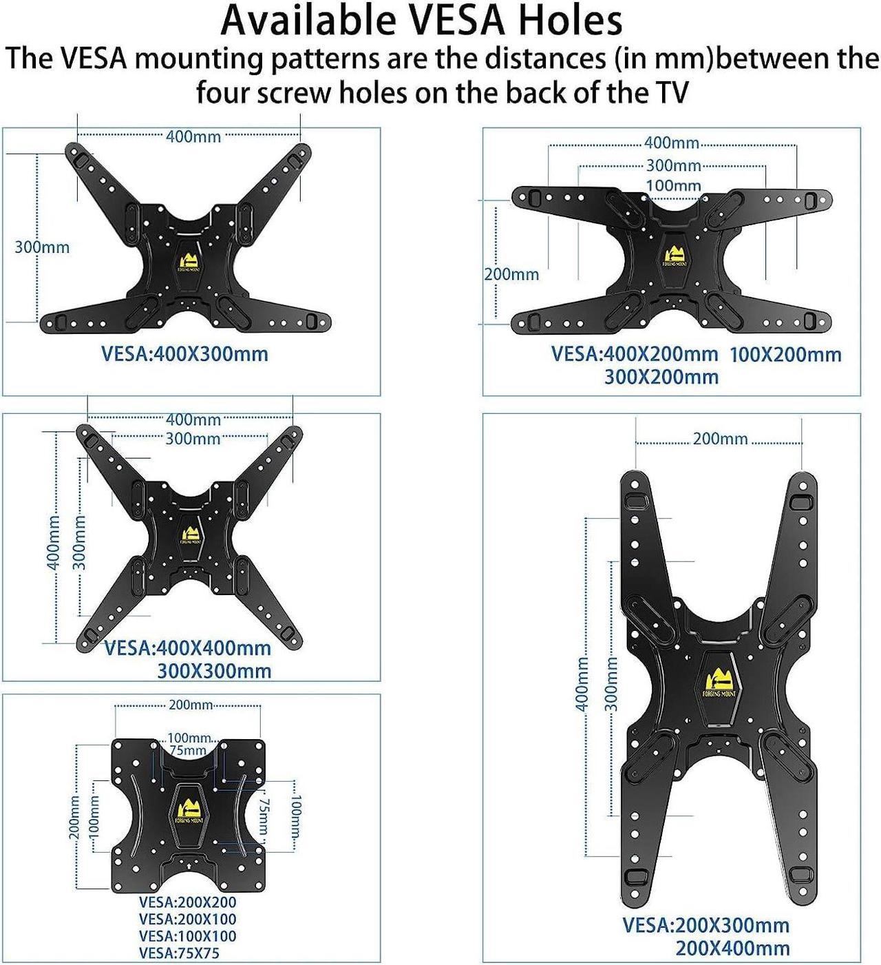 Alt view image 5 of 6 - FORGING MOUNT Long Arm TV Mount, 43" Extension Full Motion TV Monitor Corner Wall Mount Bracket, Fits 17-55 Inch Flat/Curve TVs & Monitors, VESA 400x400mm,Holds Up to110 lbs