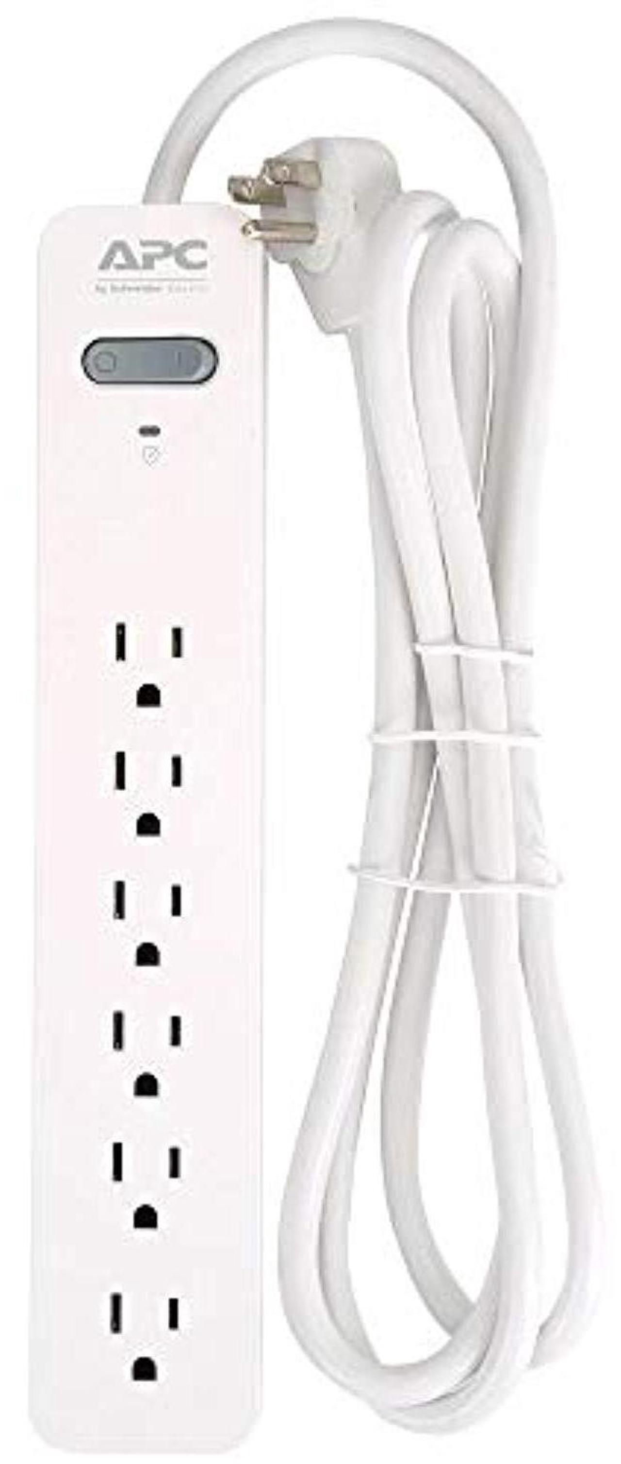 Main image of apc surgearrest 6-outlet surge protector w/ 6 ft. cord (white)