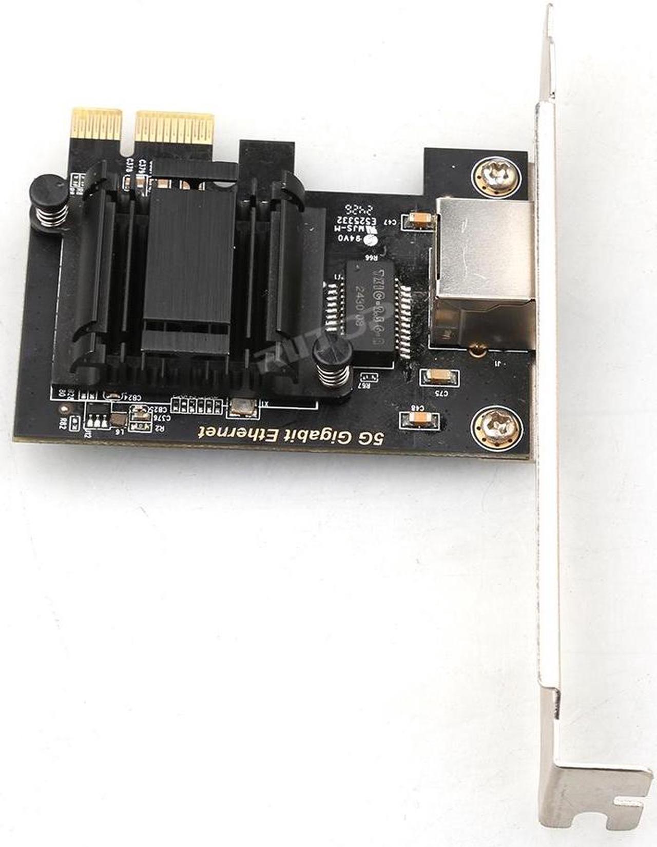 Alt view image 3 of 5 - RIITOP 5Gb PCIe Network Card, PCIe Ethernet Card with Extra Low-Profile, PCI Express Network Adapter for PC Windows 11/10 & Windows Server 2022 ONLY, PCIe to 5 Gigabit NIC Card
