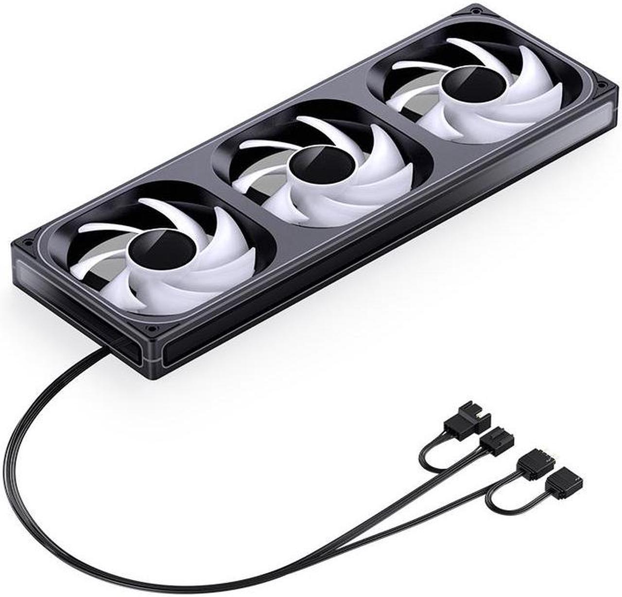 Alt view image 6 of 7 - JONSBO ZB-360BR (Reversed) PC Case Fan, Silent Computer Fan with Axis & 4-Sides Infinity Mirror, All-IN-One, Single Frame Unit with 3x120mm ARGB Fans, 4 Pin PWM,3Pin ARGB, Fan 2400RPM, Black