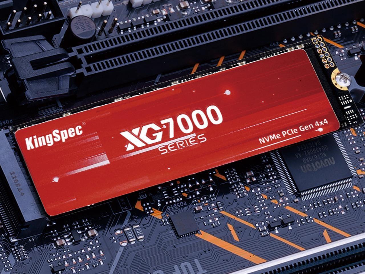 Alt view image 7 of 7 - KingSpec XG 7000 512GB M.2 2280 PCIe 4.0x4 NVME 1.4 Speed up to 7400MB/s Write Speed Up to 4400MB/s Internal Solid State Drive for PS5 PC Desktop Laptop Game-Player with Heatsink