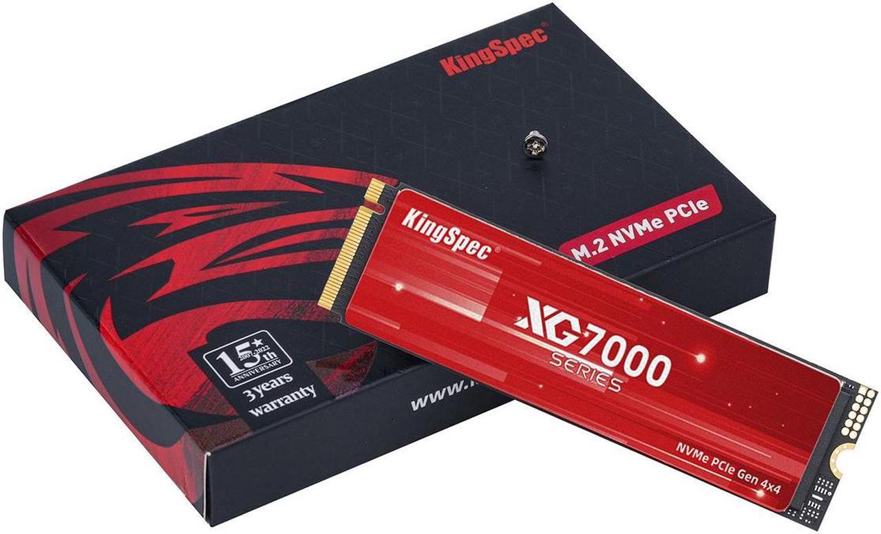 Alt view image 8 of 7 - KingSpec XG 7000 512GB M.2 2280 PCIe 4.0x4 NVME 1.4 Speed up to 7400MB/s Write Speed Up to 4400MB/s Internal Solid State Drive for PS5 PC Desktop Laptop Game-Player with Heatsink