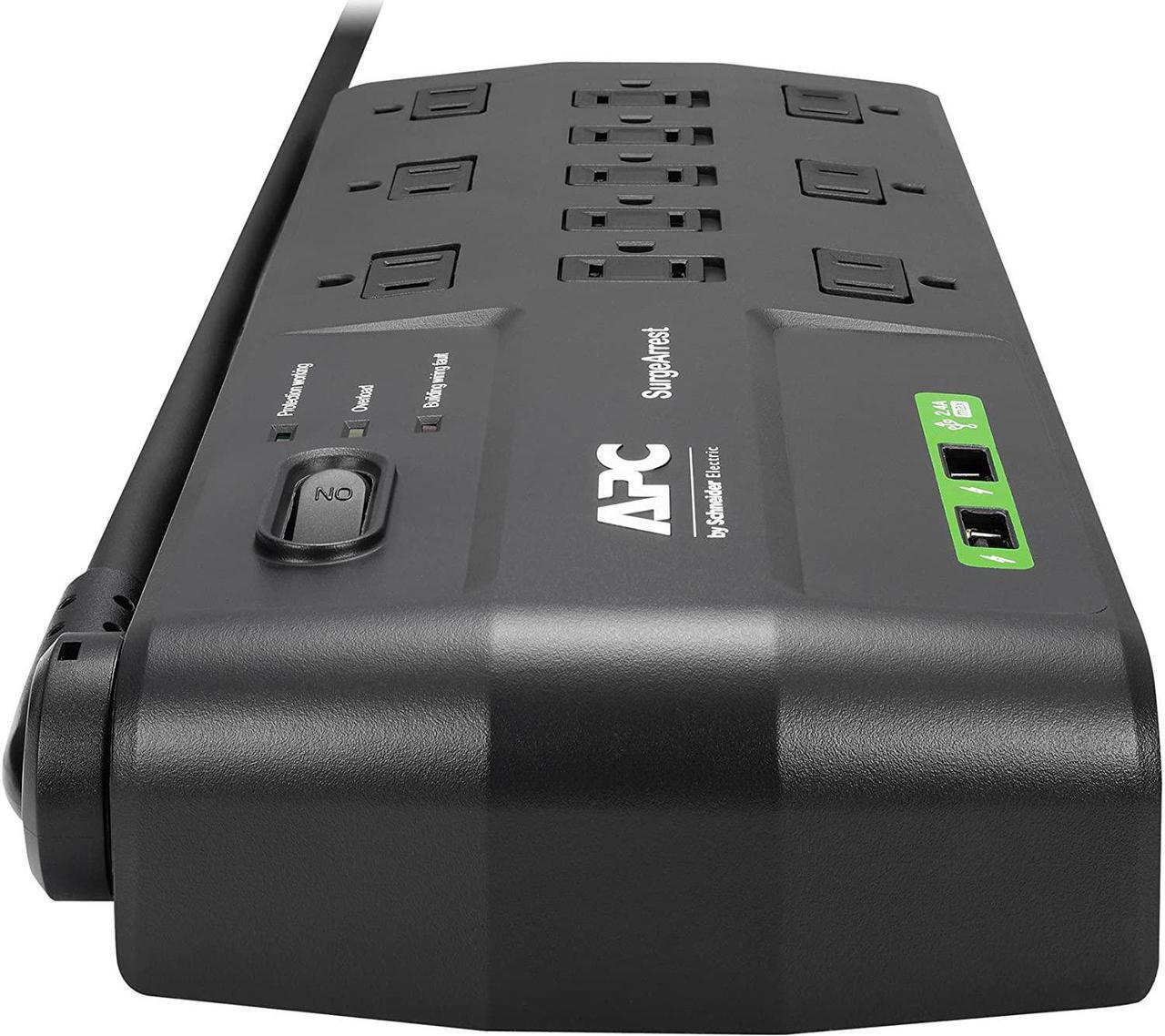 Alt view image 11 of 20 - APC 11-Outlet Surge Protector Power Strip with USB Charging Ports, 2880 Joules, SurgeArrest Home/Office (P11U2)