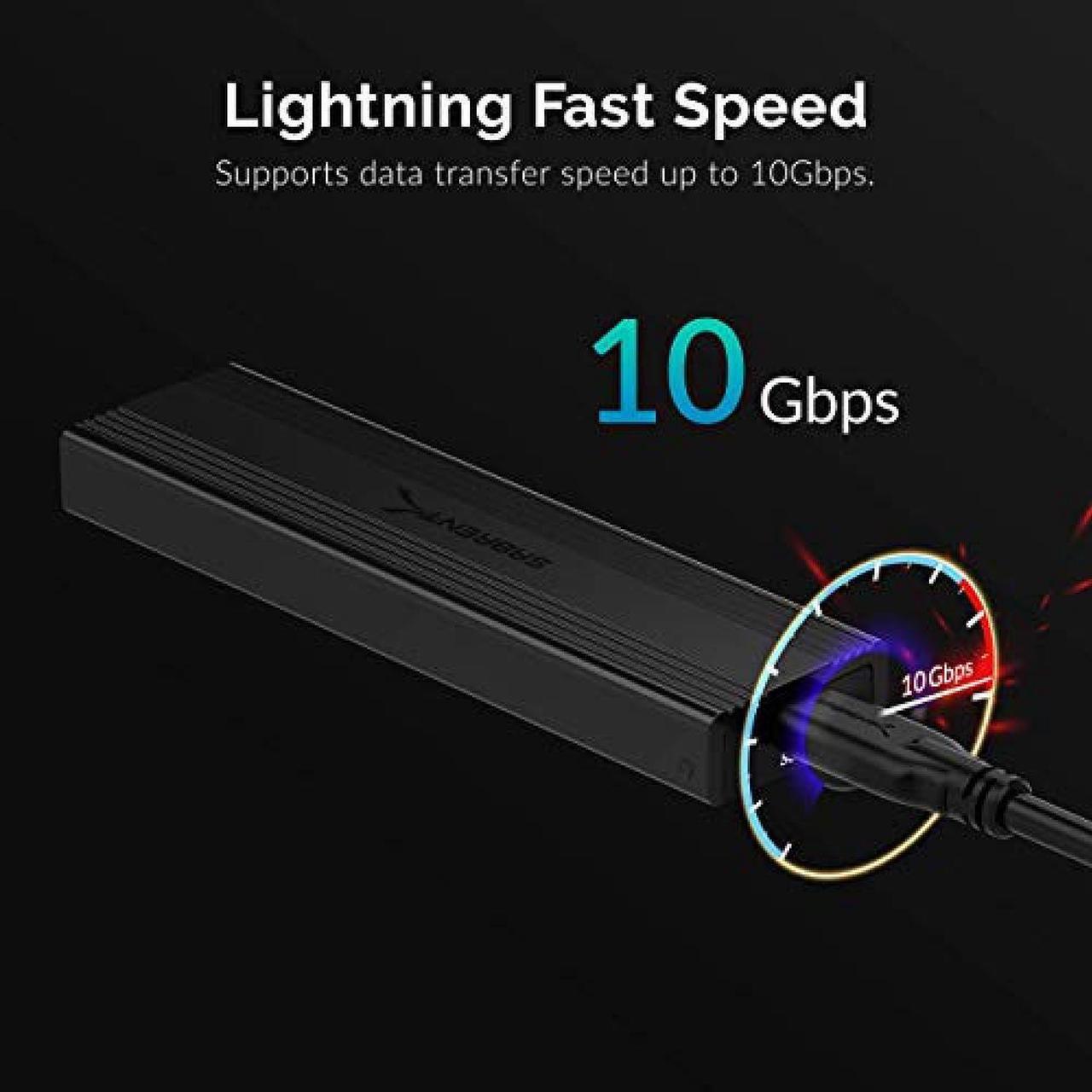 Alt view image 19 of 20 - SABRENT USB 3.2 Type-C Tool-Free Enclosure for M.2 PCIe NVMe and SATA SSDs (EC-SNVE)