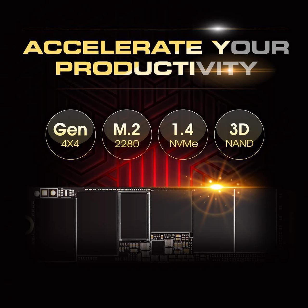 Alt view image 3 of 7 - Silicon Power 2TB UD90 NVMe 4.0 Gen4 PCIe M.2 SSD R/W up to 5,000/4,800 MB/s