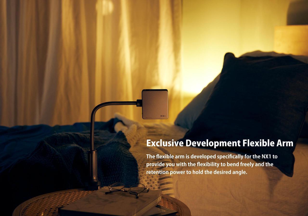 Alt view image 6 of 7 - Nextorage Bedroom Projector NX1 (NX1 Exclusive Development Flexible Arm Included) 105 ANSI Lumens / Ceiling Projection / Screen Not Required / Up to 120 Inches / Aluminum Body / Quiet