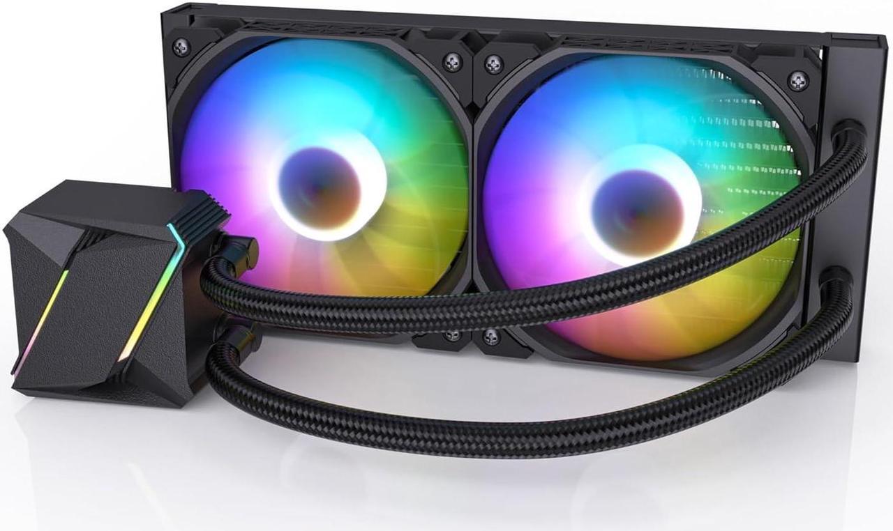 Main image of DARKROCK D240 CPU Liquid Cooler with 240 mm Radiator, Addressable RGB Lights, Pure Copper Pump, and AMD, AM5/ AM4, Intel LGA 1700/1200 Brackets Ready - Black