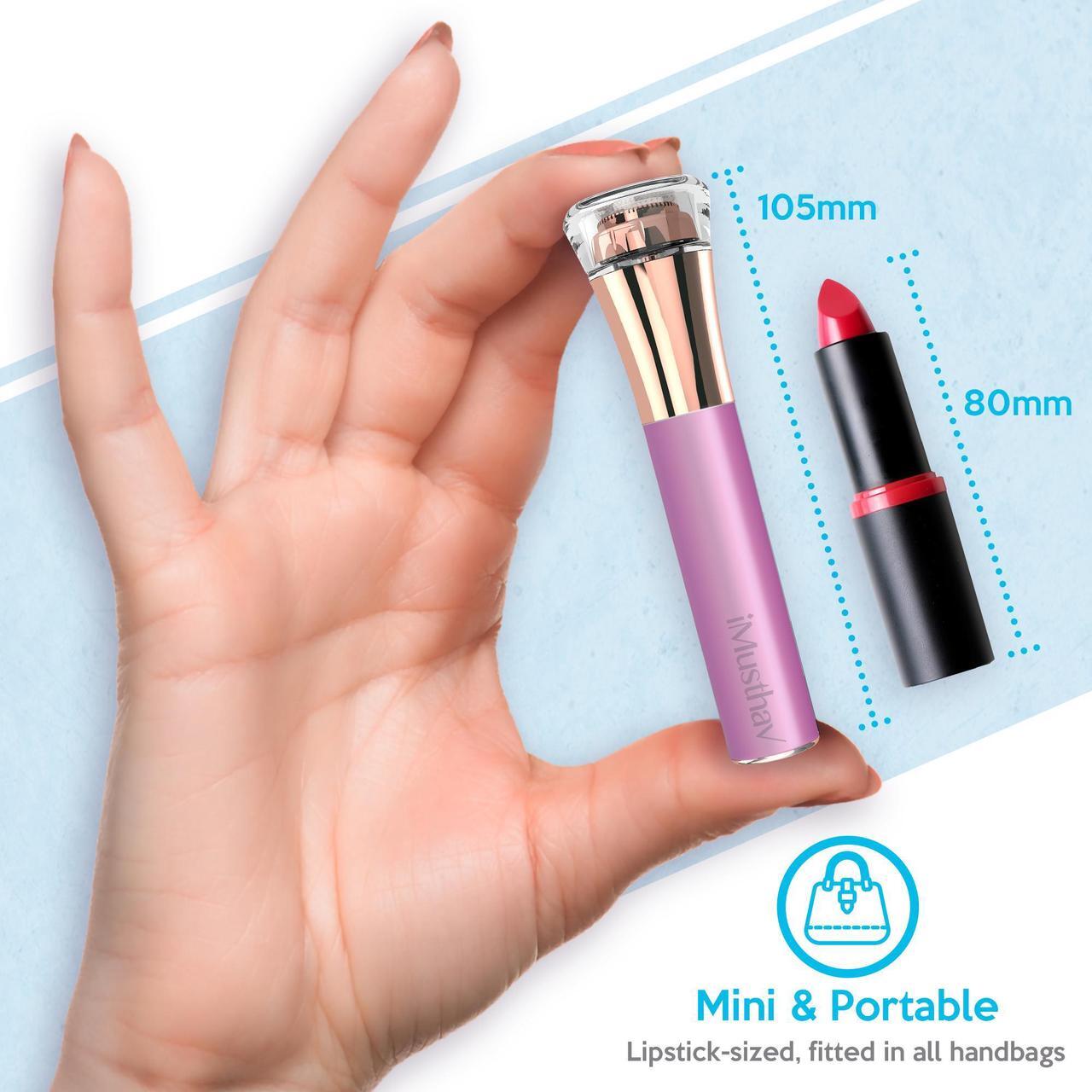 Alt view image 3 of 7 - iMusthav Mini Portable Facial Hair, Lips and Chin Remover Trimmer for Women, Facial Painless Epilator, 18K gold-plated, hypoallergenic rotary head.360° LED light for Instant and Painless Hair Remover