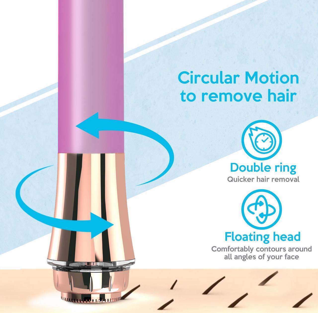 Alt view image 6 of 7 - iMusthav Mini Portable Facial Hair, Lips and Chin Remover Trimmer for Women, Facial Painless Epilator, 18K gold-plated, hypoallergenic rotary head.360° LED light for Instant and Painless Hair Remover