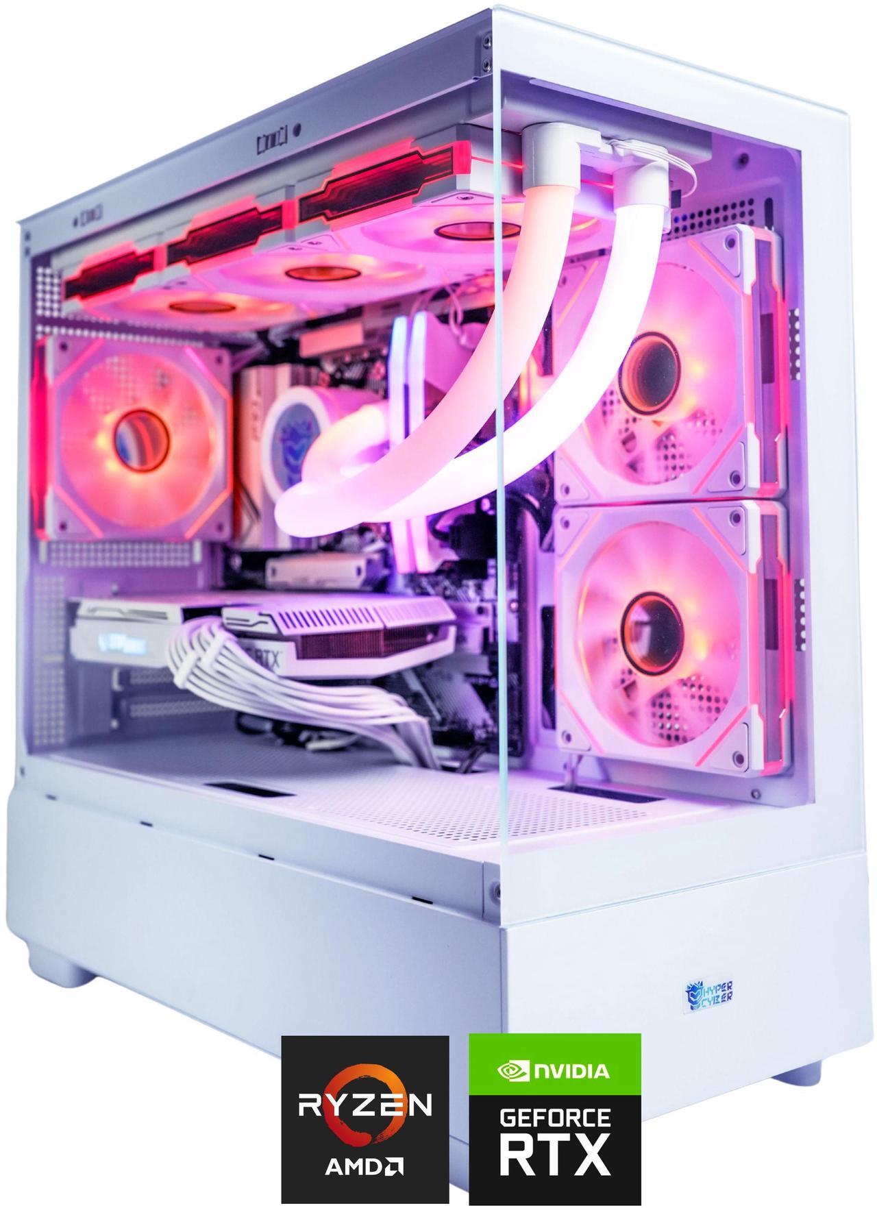 Main image of Hyper Cyber Rage Y Liquid Cool Gaming Desktop - AMD Ryzen 7 7800X3D, Nvidia Geforce RTX 4070 Super, 64GB DDR5, 1TB SSD, Windows 11, WiFi, Xtreme VR