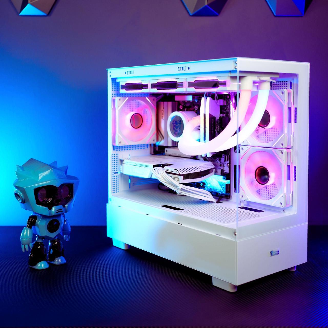 Alt view image 6 of 6 - Hyper Cyber Rage Y Liquid Cool Gaming Desktop - AMD Ryzen 7 7800X3D, Nvidia Geforce RTX 4070 Super, 64GB DDR5, 1TB SSD, Windows 11, WiFi, Xtreme VR