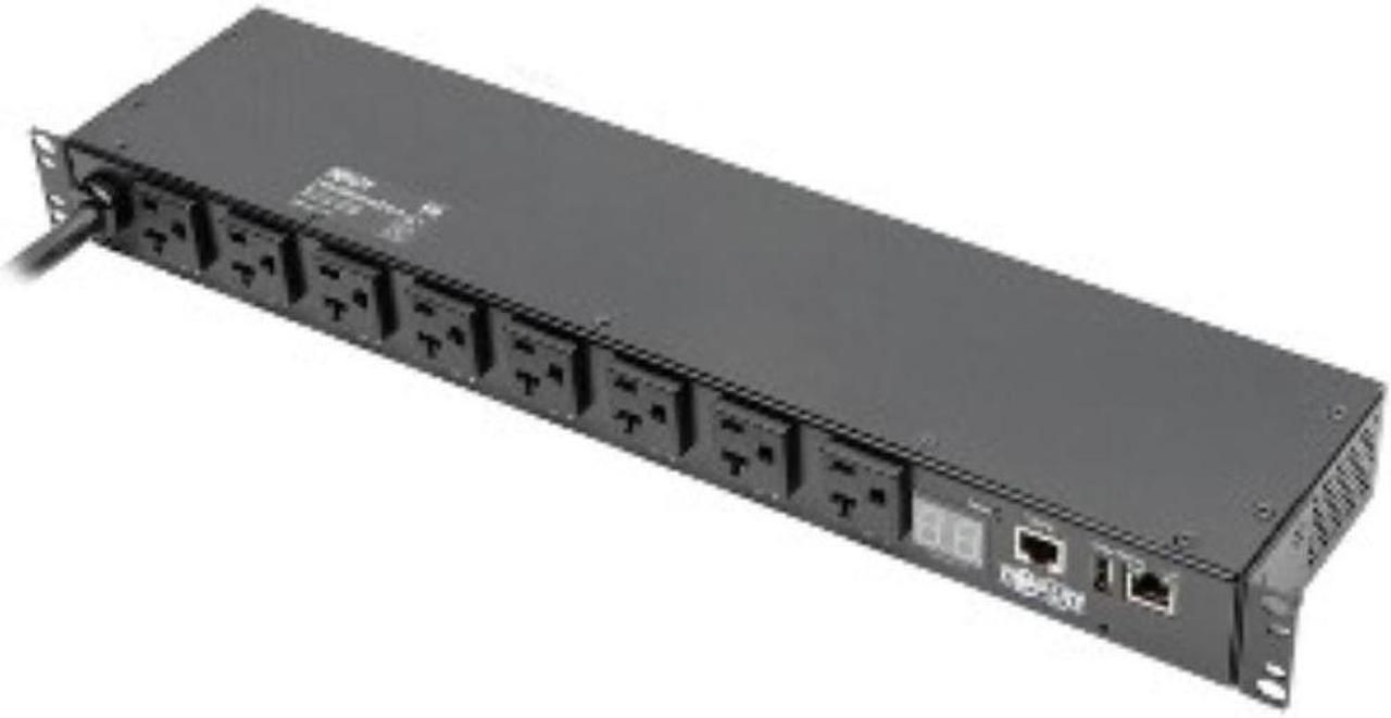 Alt view image 2 of 20 - Tripp Lite 1.9kW Single-Phase Switched PDU, LX Platform Interface, 120V Outlets (8 x 5-15/20R), NEMA L5-20P, 12.0 Feet Cord, 1U Rack, TAA (PDUMH20NET2LX)