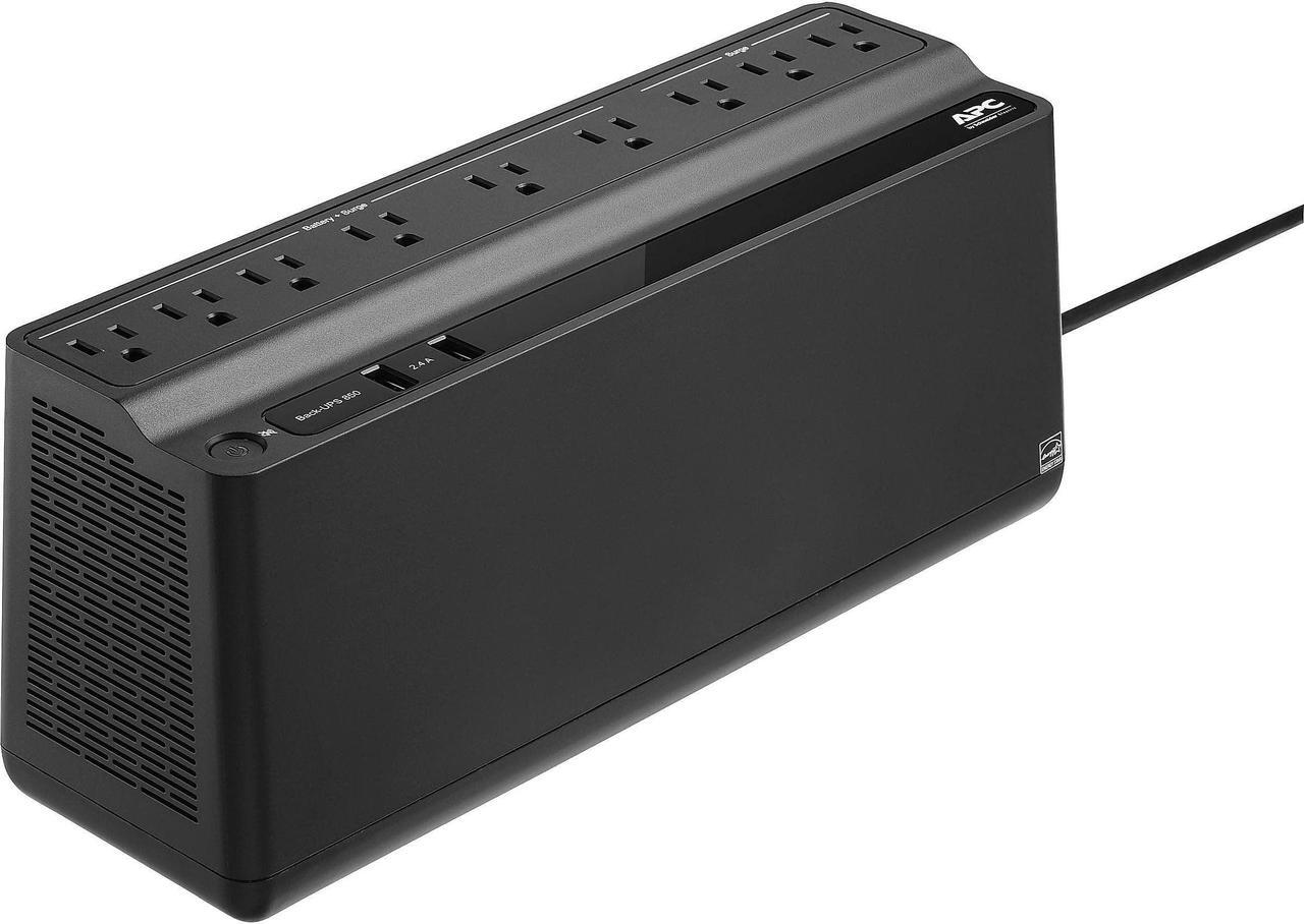 Alt view image 9 of 20 - APC BE850G2 UPS 850VA, 120V, 2 USB charging ports, 9 NEMA outlets(3 surge)- Tower - 8 Hour Recharge - 2 Minute Stand-by - 120 V Input - 120 V AC Output-Stepped Approximated Sine Wave - 6 x NEMA 5-15R