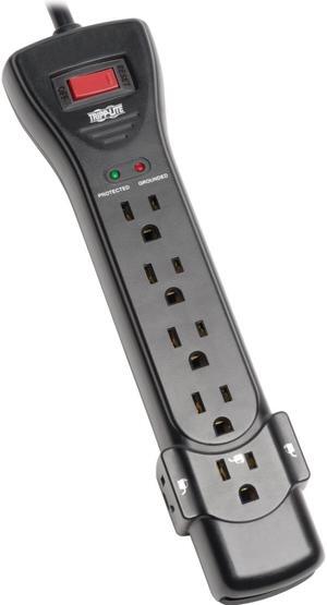 Eaton Tripp Lite Series Protect It! 7-Outlet Surge Protector, 7 ft. Cord with Right-Angle Plug, 2160 Joules, Diagnostic LEDs, Black Housing - 7 x NEMA 5-15R - 1800 VA - 2160 J - 120 V AC Input