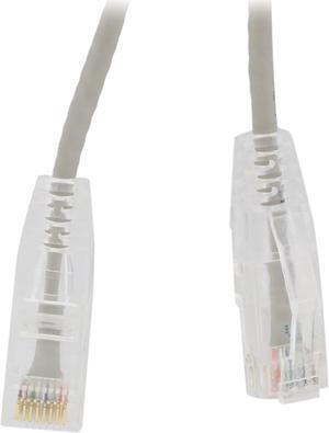 Nippon Labs 28 AWG Snagless Ultra Slim Cat6  Ethernet Patch Cable - Network Internet Cord - RJ45, Stranded, 550Mhz, UTP, - 7ft, Gray