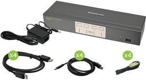 IOGEAR GCS1904 4-Port DisplayPort KVMP Switch with USB 3.0 Hub (TAA Compliant)