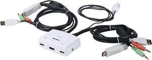 TRENDnet 2-Port HDMI KVM Switch, Control 2 Computers With One Set Of Console Controls, Full HD 1080P, HDMI And 3.5 mm Analog Audio, Monitor Switch, Windows And Mac KVM Switch Software, White, TK-215I
