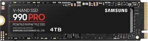 SAMSUNG SSD 990 PRO 4TB, PCIe Gen4 M.2 2280, Seq. Read Speeds Up-to 7,450MB/s for High End Computing, Gaming, and Heavy Duty Workstations (MZ-V9P4T0B/AM) Non-Heatsink