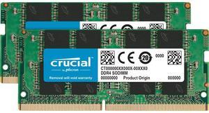 Crucial 64GB Kit (32GBx2) DDR4 3200 MT/s CL22 SODIMM 260-Pin Memory - CT2K32G4SFD832A