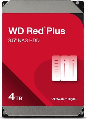 WD Red Plus 4TB NAS Hard Disk Drive - 5400 RPM Class SATA 6Gb/s, CMR, 256MB Cache, 3.5 Inch - WD40EFPX